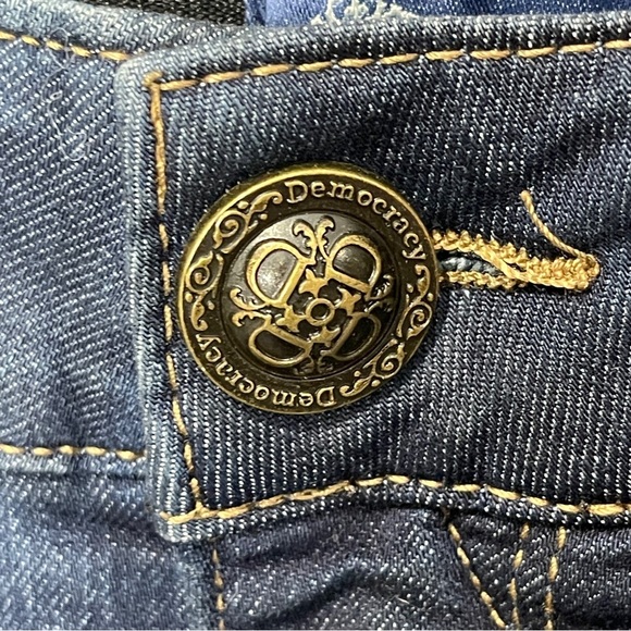 Democracy Indigo Wash "Ab"solution® Straight Leg Jean Mid Rise High Stretch 16 - Picture 6 of 9